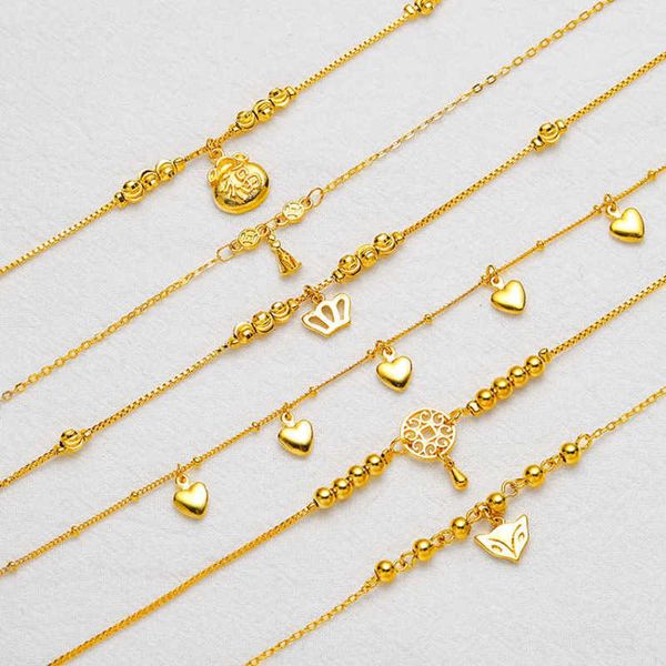 

korean brass gilded simple personalized love anklet, Red;blue
