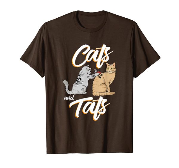 

funny cat gift here cute cats and tats shirt, White;black