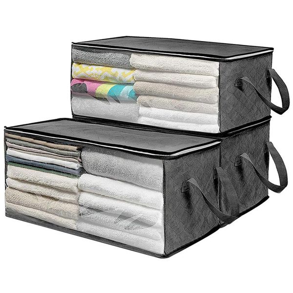 

capacity folding under bed quilt blanket home clothes storage bag durable dustproof zipper closure organizer with handle bags