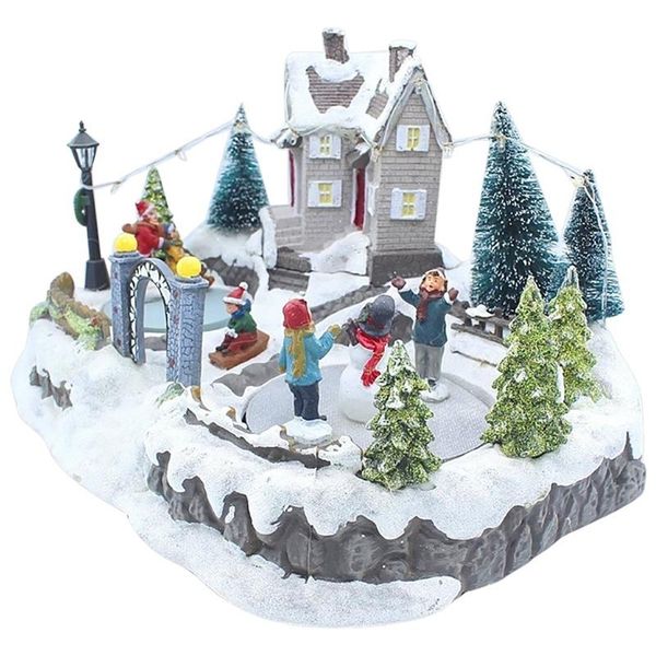 

christmas decorations snow house village led light luminescent with music holiday tree festival