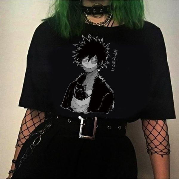 

anime dabi my hero academia mens summer tees harajuku, White;black