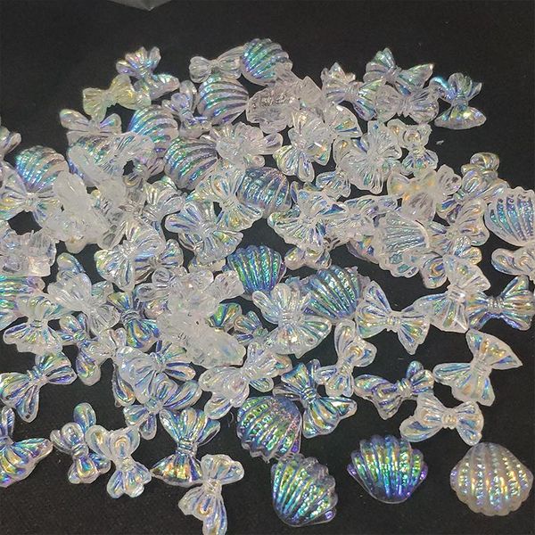 

nail art decorations 20/40pcs 3d decoration cute bear butterfly colorful sweet girl diy manicure decor accessories charms, Silver;gold