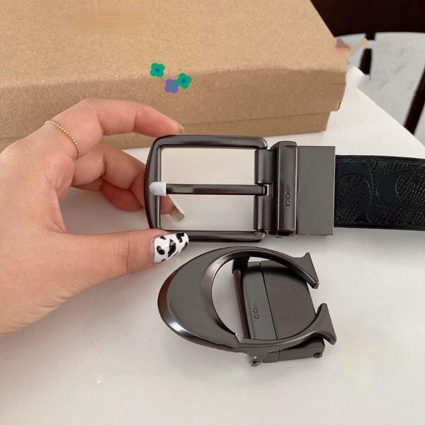 

men's leather belt double scalp replacement gift belts, Black;brown