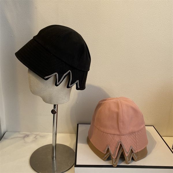 

signature bucket hat designer fisherman's hat chain decoration casual hats children's summer show head small sun hats girl zy, Blue;gray