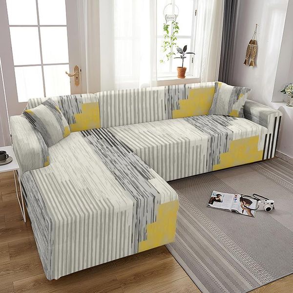 

chair covers simple and fresh printed line sofa for living room protector anti-dust elastic stretch cushion cover