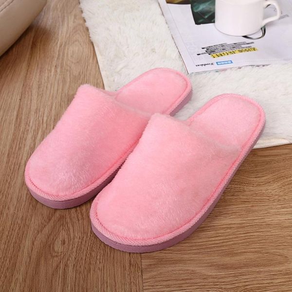 

slippers chaussons femme warm womens indoor home plush soft anti-slip winter floor bedroom shoes #20j13, Black