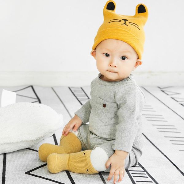 

socks baby cute cartoon born infants autumn and winter thickened sock towel tube kids accessories, Pink;yellow