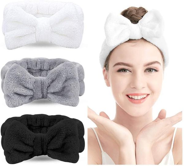 

hair accessories coral fleece bow headbands for women girls washing face makeup holder hairbands head bands headwear 1pc
