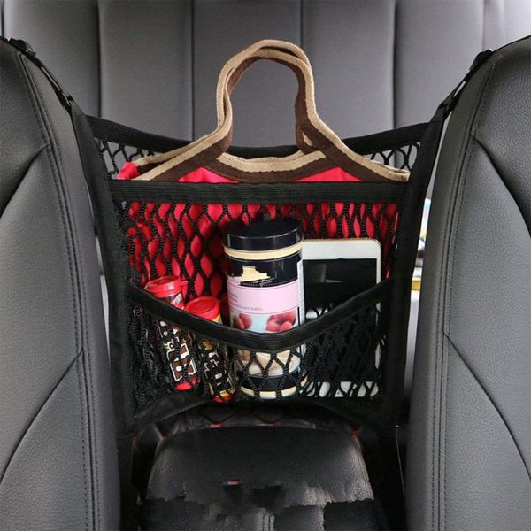 

car organizer multifunction storage isolation net seat pocket block durable back