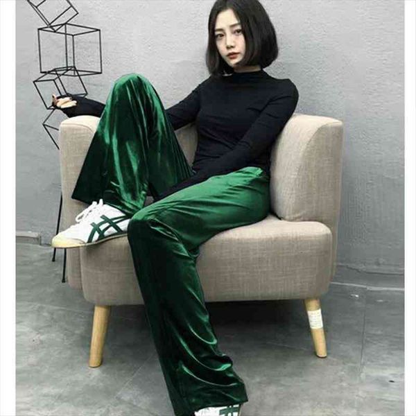 

autumn and winter womens large size velvet wide-legged pants female retro plus size loose velvet wide-legged pants 4xl, Black;white