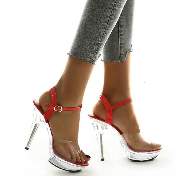 

sandals fashion crystal heel 13cm stiletto platform women shoes 3fu7, Black