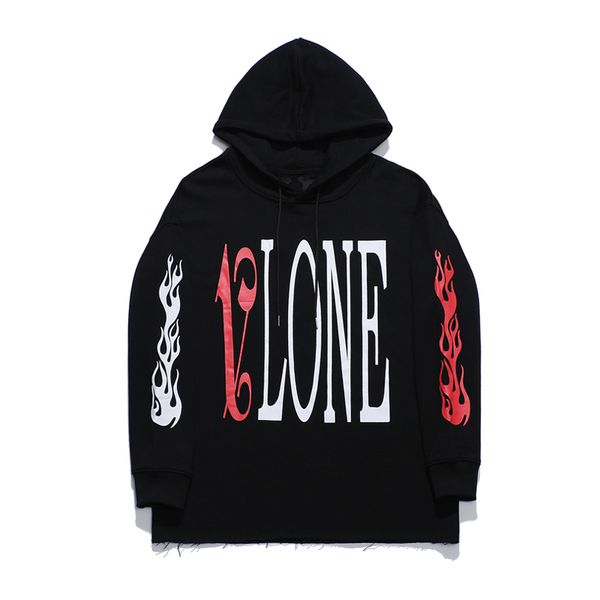 

long 2021 brand v hoodie tide co branded miami flame kirin arm large sweater men's and women's terry top, Black