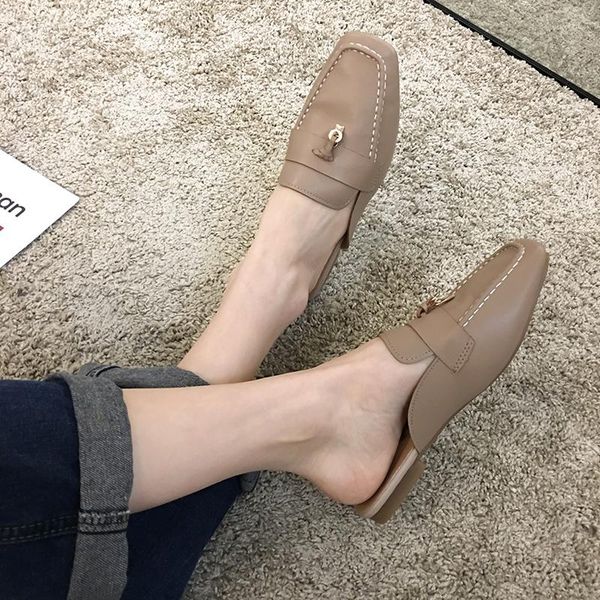 

slippers women's shoes outdoor 2021 spring fashion flat mules, Black