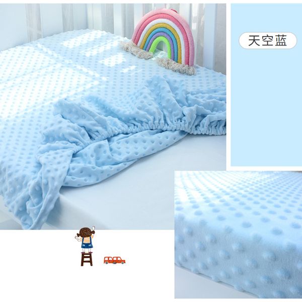 

100% cotton crib fitted sheets soft minkly dot fabric for comfort baby bed mattress covers solid color newborn infant baby sheet