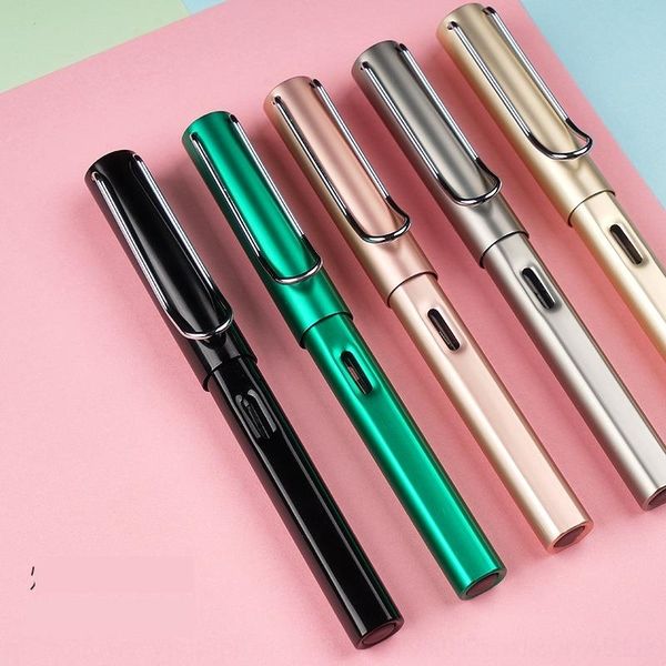 

v4x metal fountain pens metal holder upright traholder student upright transparent ink bag transparent primary school student pen multicolo