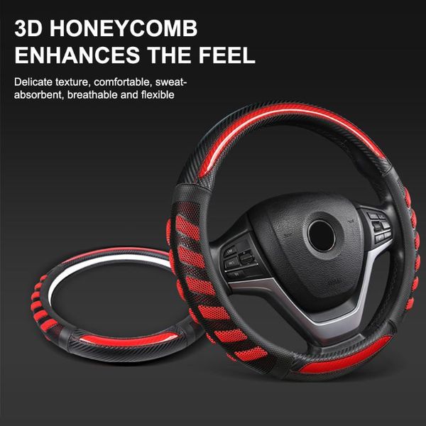 

steering wheel covers 15" universal cover non-slip honeycomb embossing breathable 38cm car styling interior decoration ship