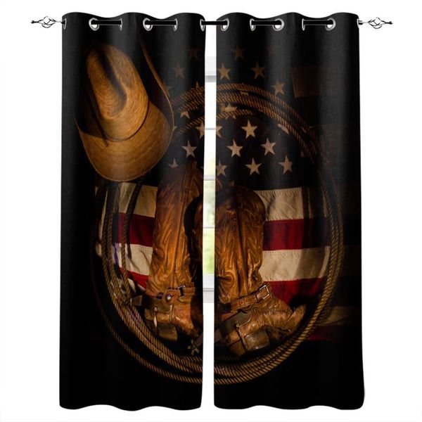 

american west cowboy blackout curtain for kids room bedroom cartoon window children cortinas & drapes