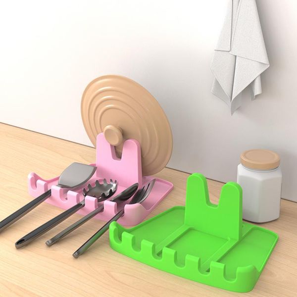 

kitchen storage & organization gadget set cookware shelving silicone rack mat supplies fork spoon non-slip