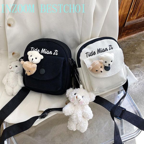 

evening bags 2021 canvas harajuku cute girl messenger bag korean version simple retro student multi-function fashion all-match package