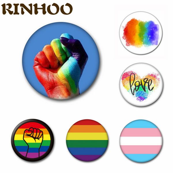 

2021 new design lgbt pride rainbow flag metal badge for backpack icons gay lesbian asexual symbol pin brooch lapel jewelry giftdio chan cont, Gray