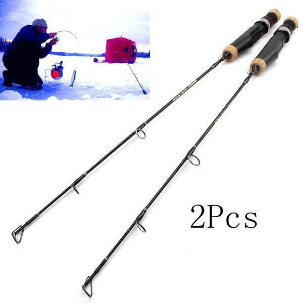 

boat fishing rods 2pcs 60cm winter rod ice carbon material travel tackle spinning pole