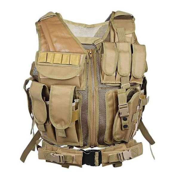 

hunting jackets tactical vest multi-pocket swat army cs camping hiking accessories outdoor equipment, Camo;black