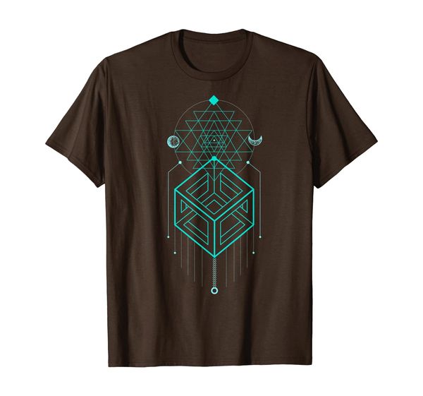 

sacred geometry t-shirt, magic cube totem t-shirt, White;black