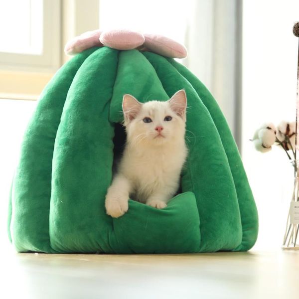 

kennels & pens jormel cute dog cat pet soft bed, supplies creative kennel pumpkin peach litter winter warm nest bed
