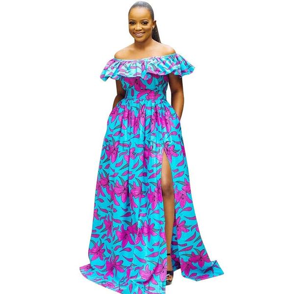 

african dresses for women 2021 summer printing polyester long dress clothes clothing ethnic, Red
