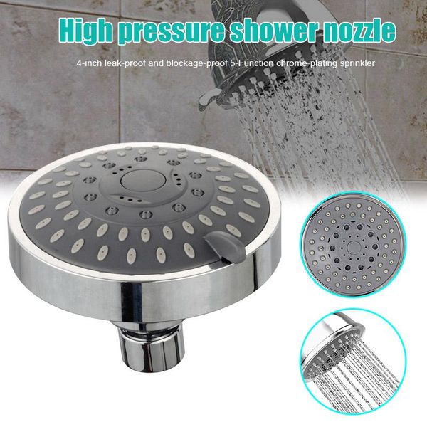 

high pressure shower head 4inch anti-leak 5 function chrome showerhead swivel ball joint hug-deals bathroom sets