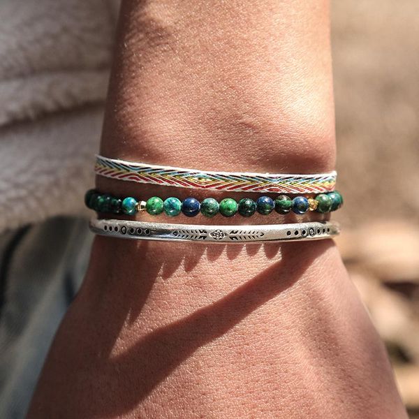 

beaded, strands tibetan 3pcs/ set 925 silver plated handmade weave adjustable rope chain natural lapis lazuli beads, Black