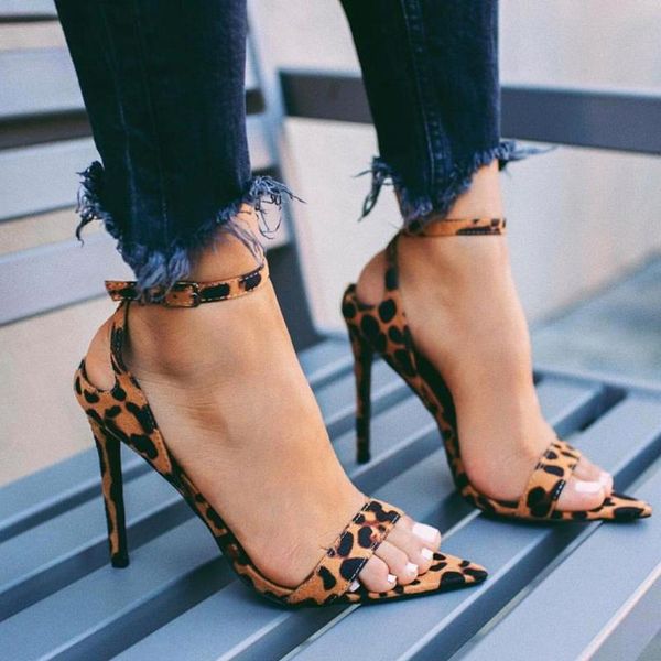 

women heel shoes pointed toe super high spike buckle strap sandals 2021 big size chaussures femme #n3, Black