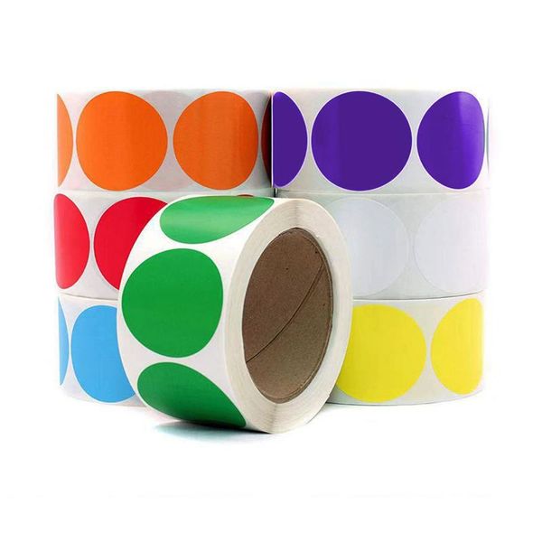 

round colorful coding label stickers dots kids toy decoration teacher reward writable gift packaging stationery sticker wrap