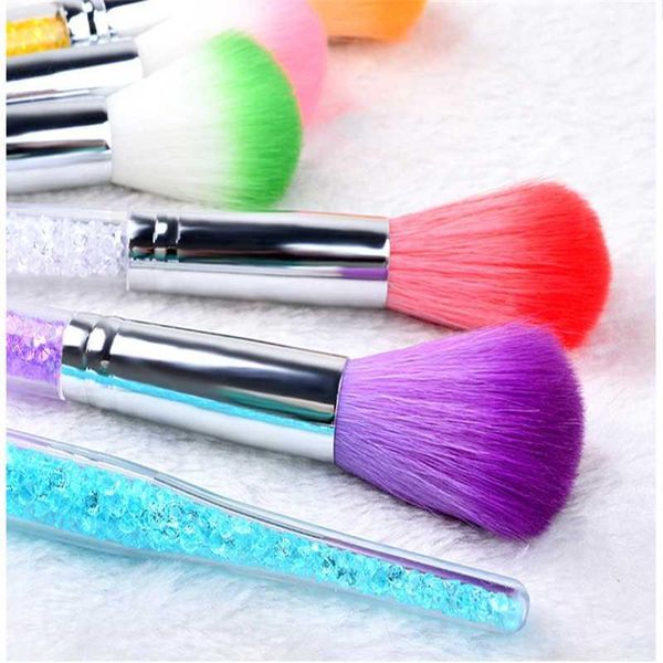 

colors fashion acrylic uv gel powder remover strass handle brushes for nails manicure tools sequins nail dust cleaning brush1, Yellow