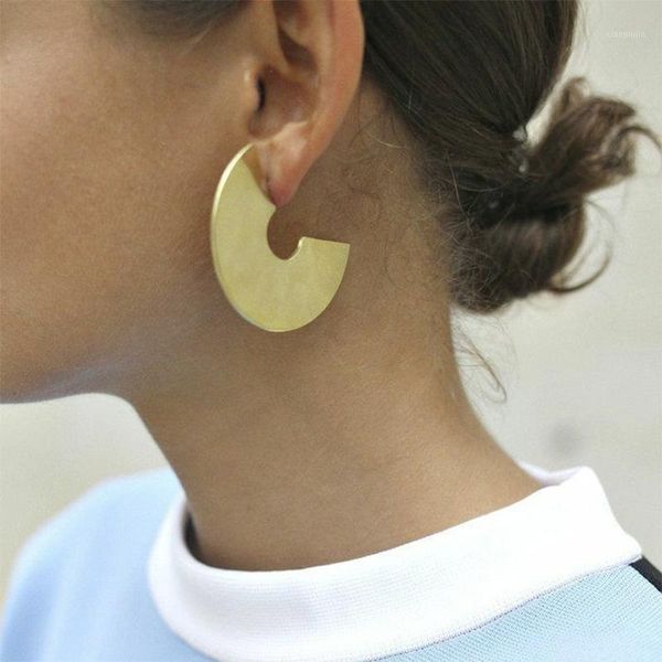 

earrings & necklace personality punk trends geometric irregular c-type metal female stud, Silver