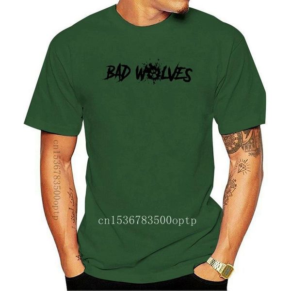 

men's t-shirts bad wolves slim fit t-shirt white sportswear tee shirt, White;black