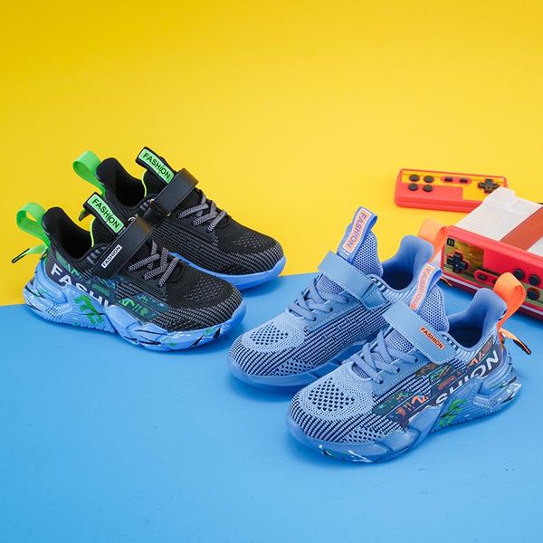 

boys sneakers kids running shoes outdoor children bounce design girls tenis school sport athletic &, Black