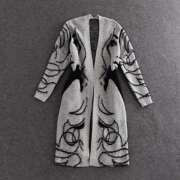 

women's sweaters autumn winter fashion women knitted sweater coat long sleeve jacket female casual outwear loose pull femme cardigan u, White;black