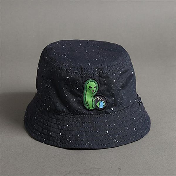 

womens printed pattern bucket hat mens alien cotton fishing sun summer sunscreen fisherman panama reversible hip hop, Blue;gray
