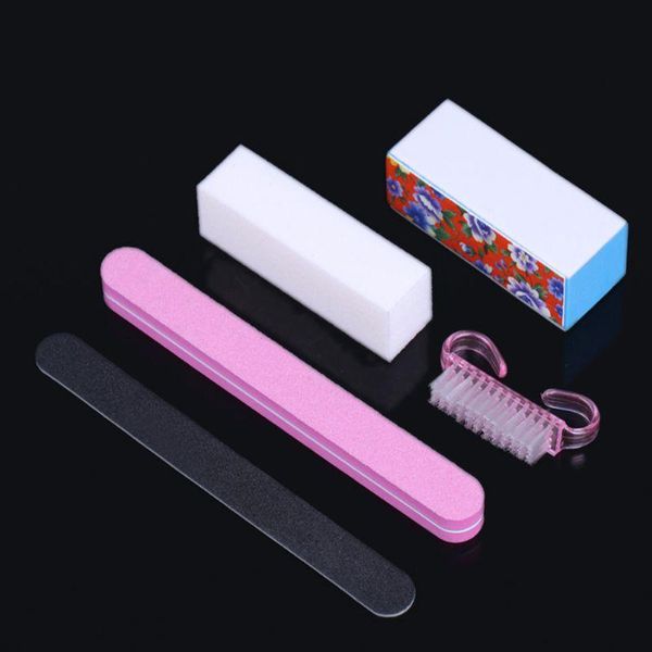 

nail art kits 5pcs/lot sponge cushion block manicure polishing polished brush file diy tool kit uv gel polish
