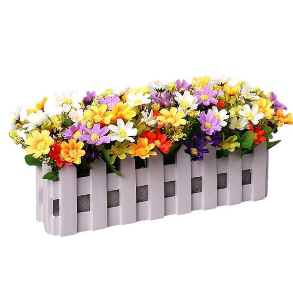 

decorative flowers & wreaths artificial chrysanthemum with fence plants pot simulation fake potted bonsai home ornaments