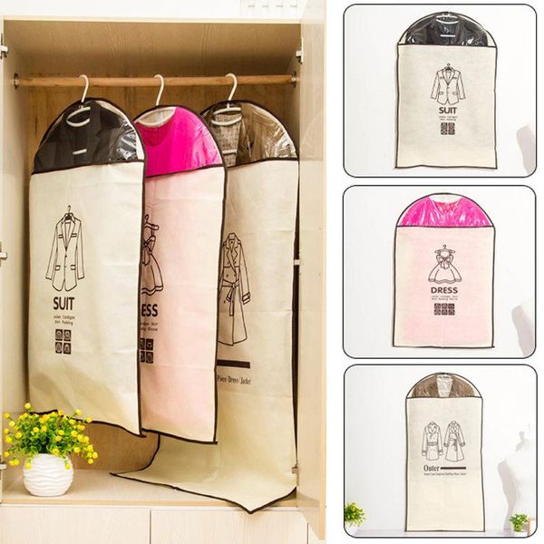 

clothes garment suit dress coat storage bag hanging organizer dust cover travel carrier clothing protector boxes & bins