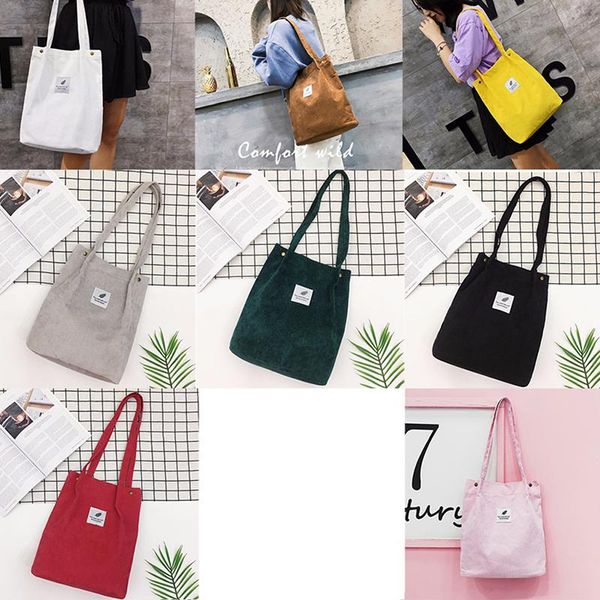 

evening bags women corduroy tote ladies casual shoulder bag reusable shopping beach