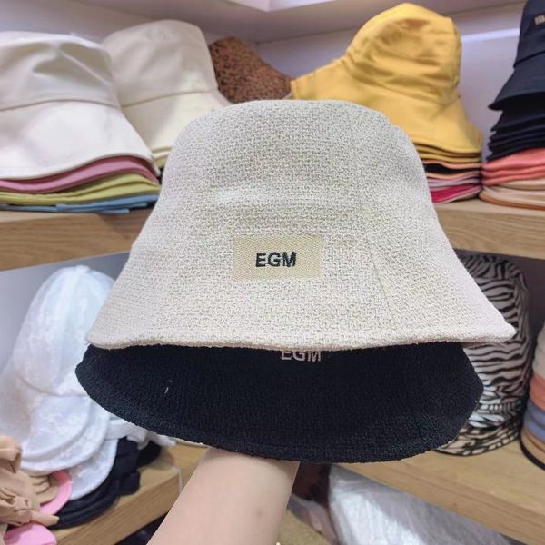 

factory wholesale 50% off hat women's net red egm letter embroidered bucket basin hat versatile round face sun shading fisherman in spr, Blue;gray