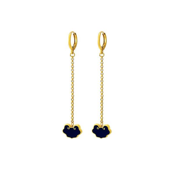 

dangle & chandelier 24k gold drop earrings for women wedding simple tassel lock anniversary fine jewelry earring kolczyki damskie, Silver