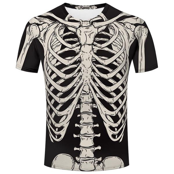 

men's t-shirts skull print t-shirt hip hop streetwear costume 3d printing harajuku fashion short sleeve plus siz, White;black