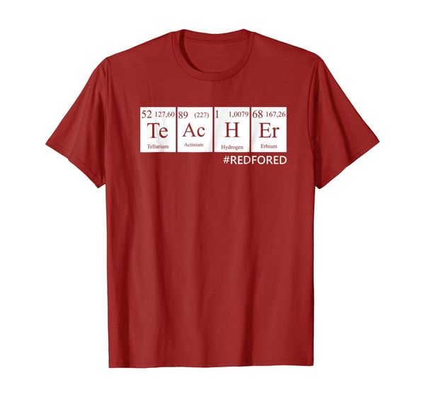 

red for ed teacher shirt, White;black