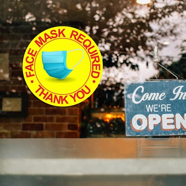 

wall stickers home decor 20215pcs face mask required identification stickers-used in public places supermarkets #45