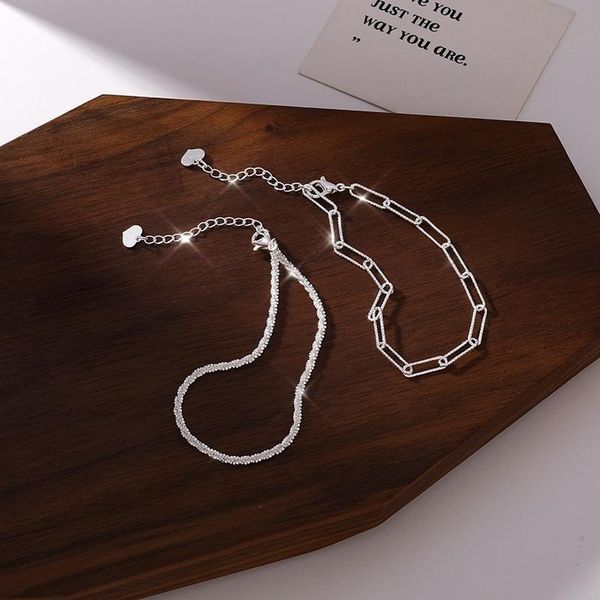

vsnow minimalist sparkling chunky curb chain bracelet for women girls unique design love heart charm party jewelry bracelets, Golden;silver