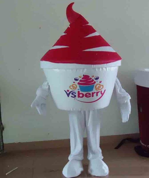 Performance cilíndrico mascote de sorvete de sorvete Halloween Natal Fanche festa de desenho animado traje de caráter macho adulto homem vestido carnaval unissex adultos